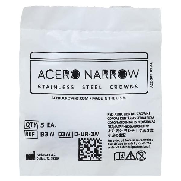 ACERO Crowns Size 3 1st Primary Upper Right Molar 5/Pk 5/Pk - ACERO Crowns Size 3 1st Primary Upper Right Molar 5/Pk 5/Pk - Image 1