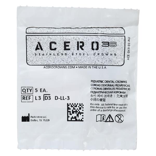 ACERO Crowns 3 1st Primary Lower Left Molar 5/Pk 5/Pk