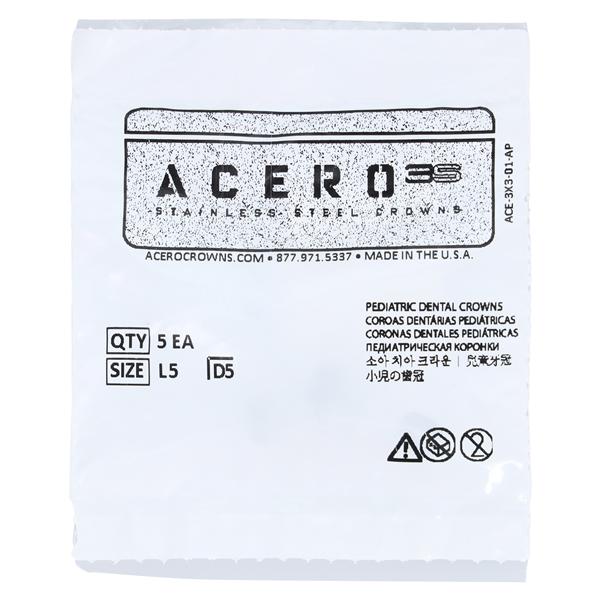 ACERO Crowns Size 5 1st Primary Lower Left Molar 5/Pk 5/Pk