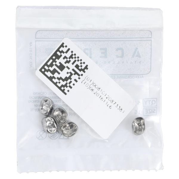 ACERO Crowns Size 6 1st Primary Lower Left Molar 5/Pk 5/Pk