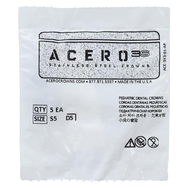 ACERO Crowns 5 1st Primary Lower Right Molar 5/Pk 5/Pk