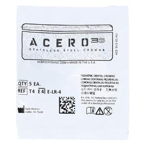 ACERO Crowns Size 4 2nd Primary Lower Right Molar 5/Pk 5/Pk
