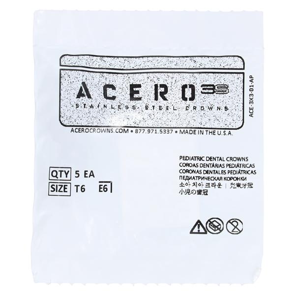 ACERO Crowns 6 2nd Primary Lower Right Molar 5/Pk 5/Pk