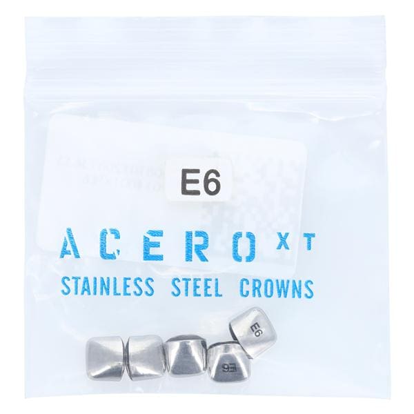ACERO Crowns Size 6 Primary Upper Right Central 5/Pk 5/Pk