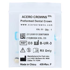 ACERO Crowns Size 3 Primary Upper Right Lateral 1/Bag Ea
