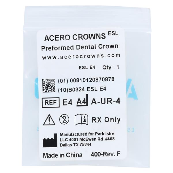 ACERO Crowns Size 4 Primary Upper Right Central 1/Bag Ea - ACERO Crowns Size 4 Primary Upper Right Central 1/Bag Ea - Image 1