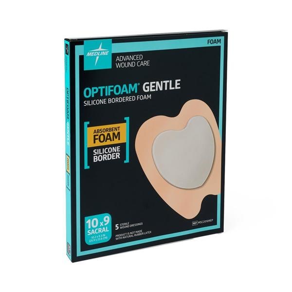 Optifoam Gentle Foam Dressing 10x9" Sterile Adhesive Super Absorbent