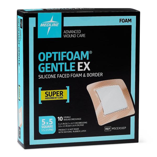Optifoam Gentle EX Foam Wound Dressing 5x5" Sterile Square LF