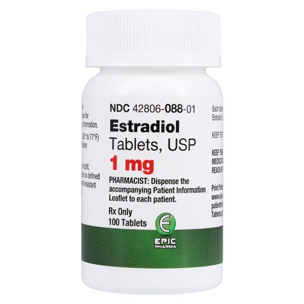 Estradiol Tablets 1mg Bottle 100/Bottle Each