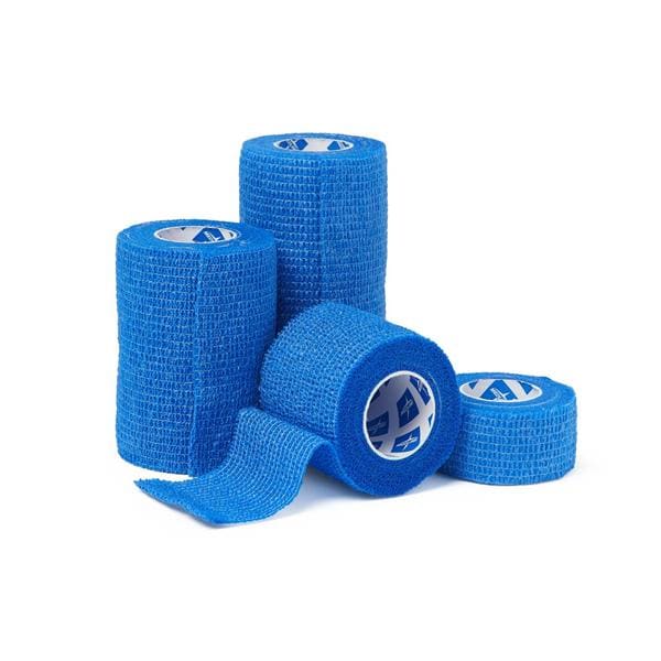 Cohesive Bandage Elastic 1"x5yd Blue Non-Sterile 30/Ca