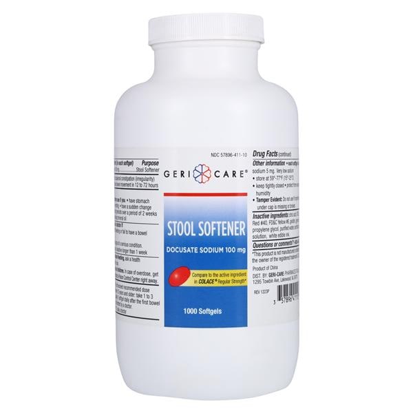 Docusate Sodium Softgels 100mg Bottle 1000/Bt