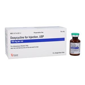 Doxycycline Hyclate Injection 100mg/vl SDV 10/Package