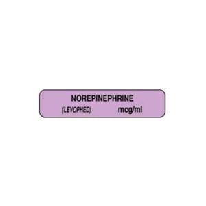 Permanent Label Norepinephrine Lilac Paper 1.5x0.33" 1000/RI