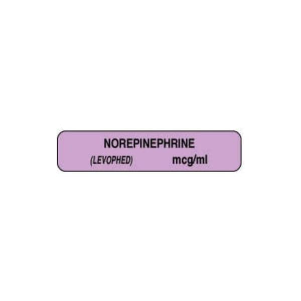 Permanent Label Norepinephrine Lilac Paper 1.5x0.33" 1000/RI