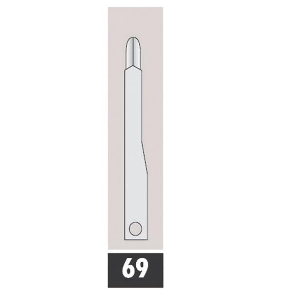 Stainless Steel Sterile Surgical Blade #69 Disposable 10/Pkg