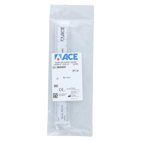 Ruler 6" Plastic Non-Sterile Disposable 10/Pk