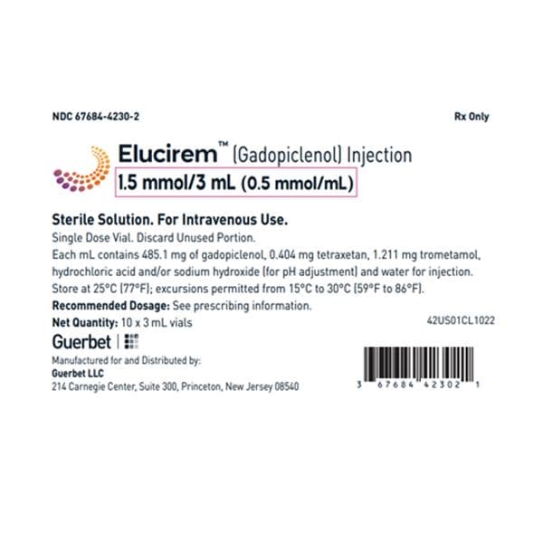 Elucirem Injection 0.5mmol/mL SDV 3mL 10/Package