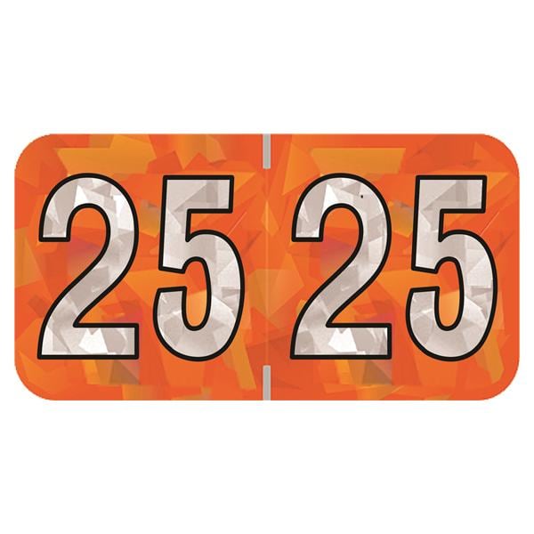 Holographic 2025 End Tab Label Orange 500/Rl product image