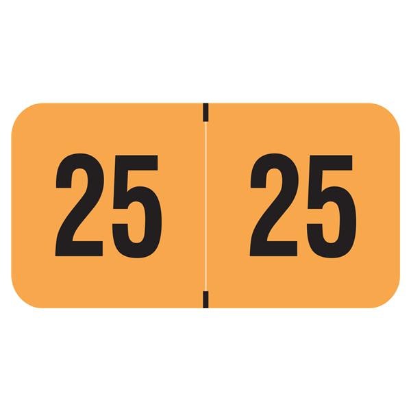 Fluorescent 2025 End Tab Label Orange 500/Rl product image