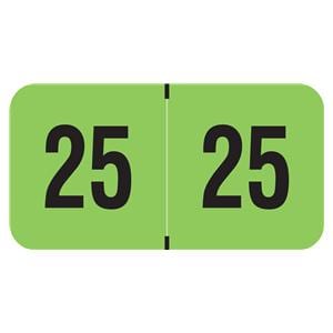 Fluorescent 2025 End Tab Label Green 500/Rl