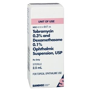 Tobramycin Dexamethasone Ophthalmic Solution 0.3/0.1% Bottle 2.5m...