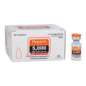Heparin Sodium (Pork) Injection 5mu/mL SDV 1mL 25/Package