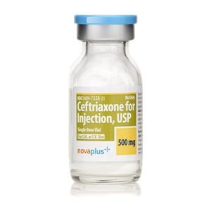 Novaplus Ceftriaxone Sodium Powder Injection 500mg/Vl SDV 10/Package