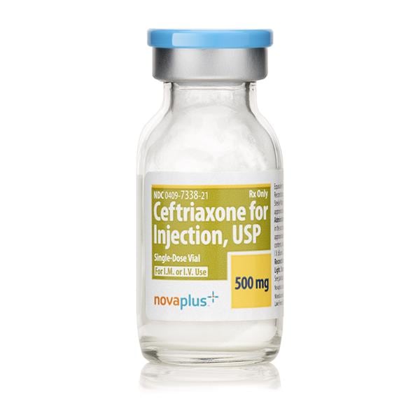Novaplus Ceftriaxone Sodium Powder Injection 500mg/Vl SDV 10/Package