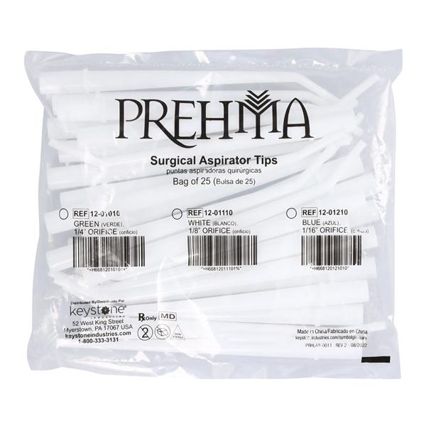 Surgical Aspirator Tip White 1/8 in 25/Bg