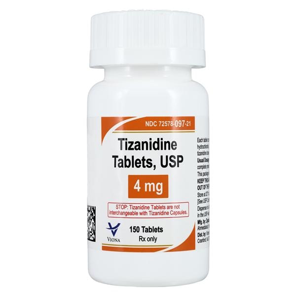 Tizanidine HCl Tablets 4mg Bottle 150/Bt