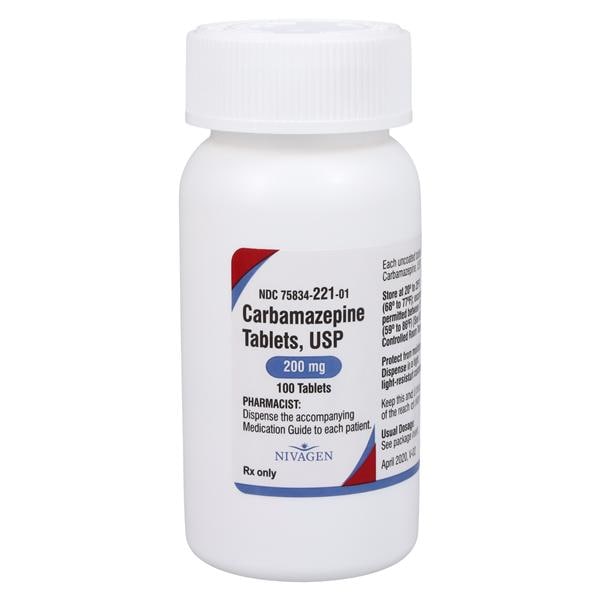 Carbamazepine Tablets 200mg Bottle 100/Bottle Each