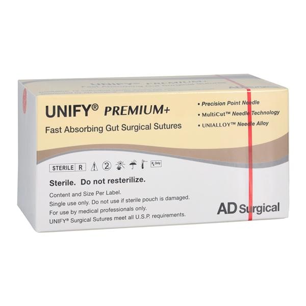 Unify Premium + Suture 5-0 18" Plain Gut Monofilament P-3/P-13/C3 Beige 12/Bx