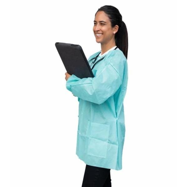 FitMe PPE Lab Jacket 2X Large Teal / Green 50/Ca - FitMe PPE Lab Jacket 2X Large Teal / Green 50/Ca - Image 1
