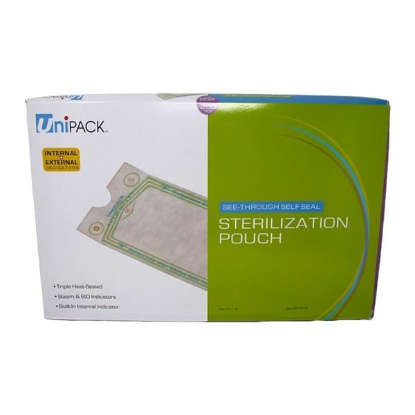 Unipack Sterilization Pouch Heat Sealed 12 in x 18 in 200/Bx - Unipack Sterilization Pouch Heat Sealed 12 in x 18 in 200/Bx - Image 1