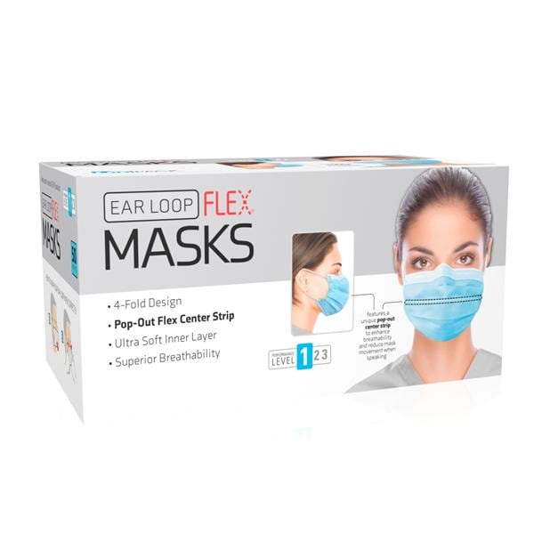 Unipack Face Mask ASTM Level 1 Blue 1000/Ca