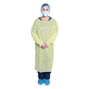 Isolation Gown Spunbond Polypropylene X-Large Yellow 50/Ca