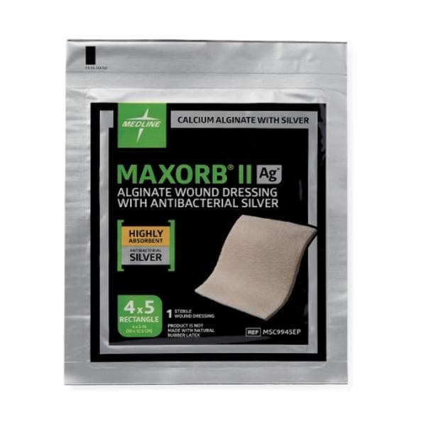 Maxorb II AG Calcium Alginate/Silver Wound Dressing 4x4.75" Sterile LF