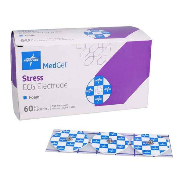 MedGel Diaphoretic/Stress Electode 42x45mm Teardrop Foam 60/Bx, 60 BX/CA