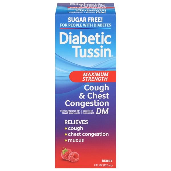 Diabetic Tussin DM Sugar Free Max Strength Berry Bottle 8oz/Bt