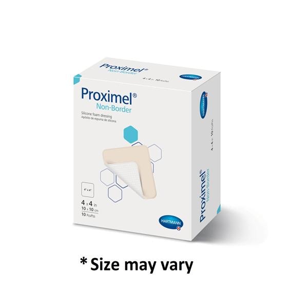 Proximel Silicone Foam Non-Border Dressing 4x5" Sterile Rectangle Adhs Wht/Tn