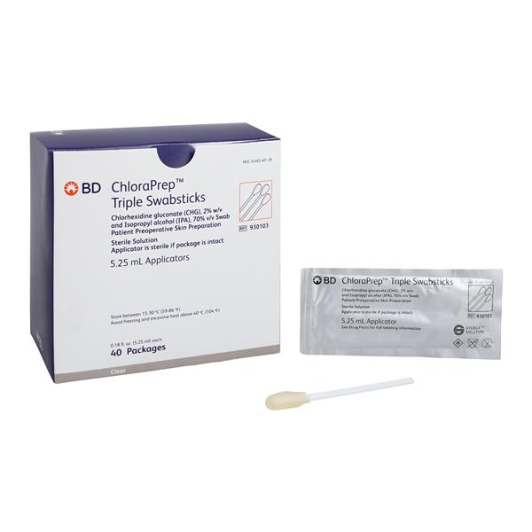 ChloraPrep Surgical Prep Swabstick CHG/Alc 3s 5.25mL