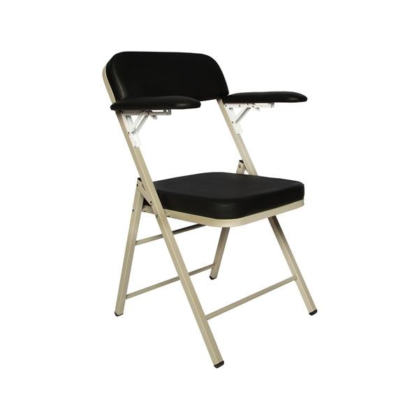 Tech-Med Blood Draw Chair Black Powder Coated Steel Frame 500lb Capacity Ea
