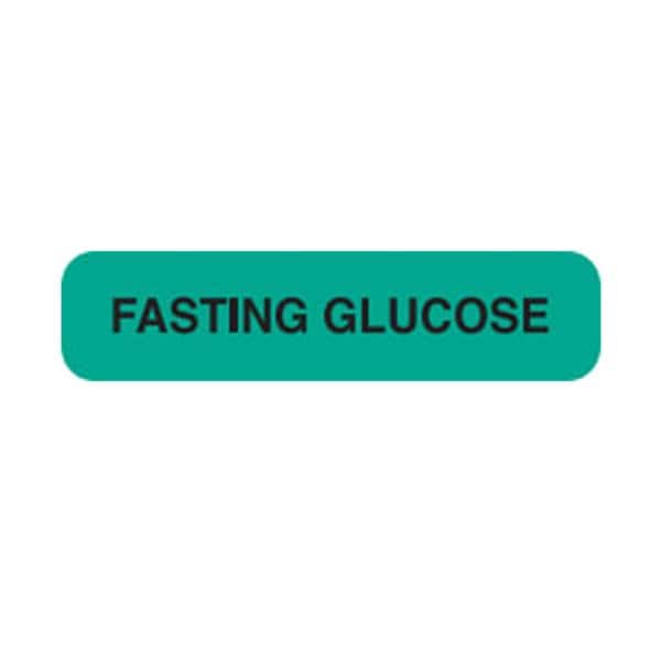Glucose Tolerance Testing Labels Fasting Glucose Grn/Blk 1.625x0.375" 1000/Pk