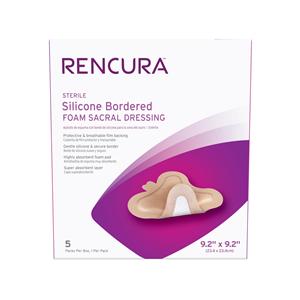 Rencura Silicone/Foam Bordered Dressing 9.2x9.2" Sterile Sacral Wht/Tn Spr Abs, 50 BX/CA