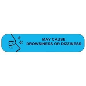 Warning Label May Cause Drowsiness or Dizziness 1-5/8x3/8" 1000/Pk