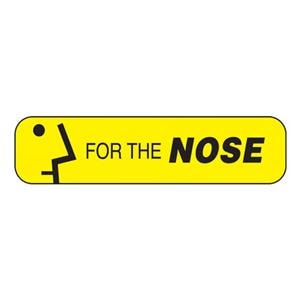 Warning Label For the Nose Yellow w/Black Text 1-5/8x3/8" 1000/Pk