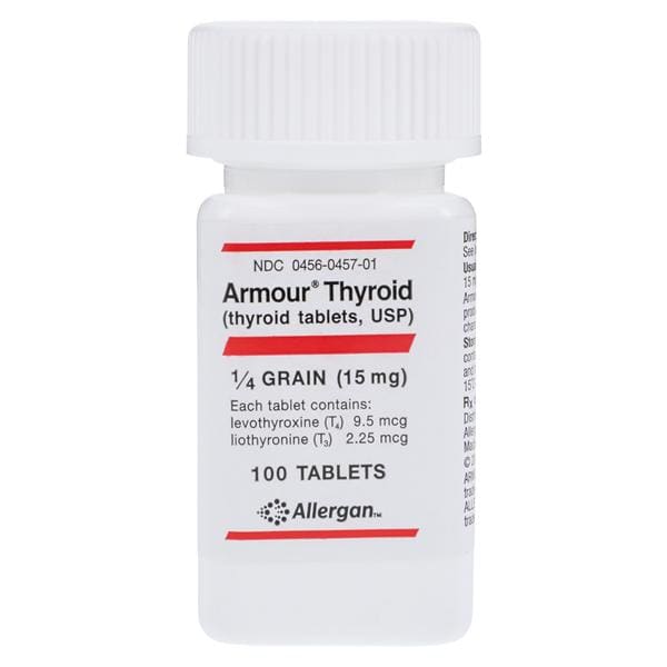 Armour Thyroid Tablets 1/4 Grain 15mg Bottle 100/Bt Each