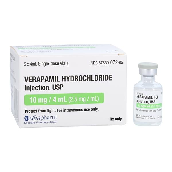 Verapamil HCl Injection 2.5mg/mL SDV 4mL 5/Package