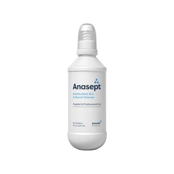 Anasept Wound Cleanser 8oz NaOCI/NaCI/H2O Non-Sterile Clr Btl/Antmcrbl 12/Ca