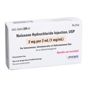 Naloxone Injection 1mg/mL Preservative Free Prefilled Syringe 2mL...